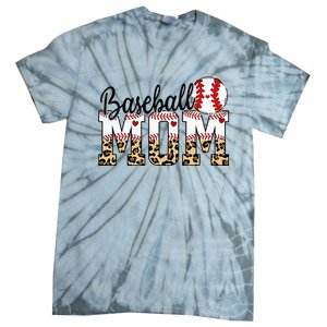 Softball Baseball Mom Leopard Tee Mother's Day Tie-Dye T-Shirt