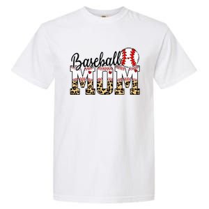 Softball Baseball Mom Leopard Tee Mother's Day Garment-Dyed Heavyweight T-Shirt