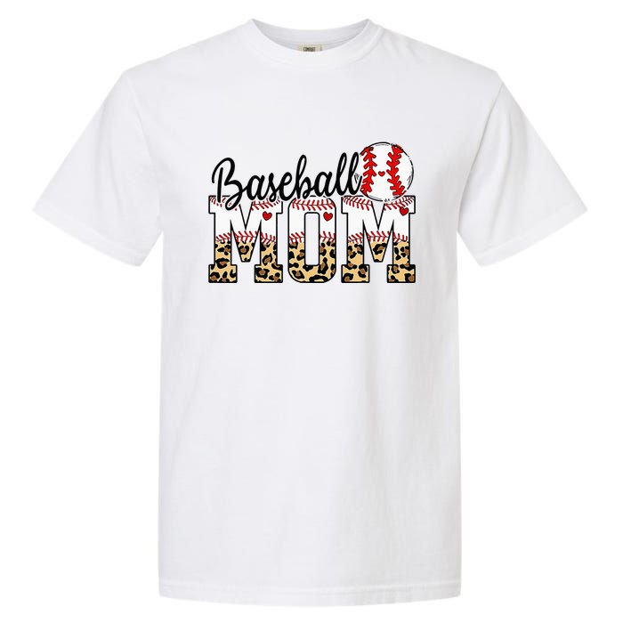 Softball Baseball Mom Leopard Tee Mother's Day Garment-Dyed Heavyweight T-Shirt