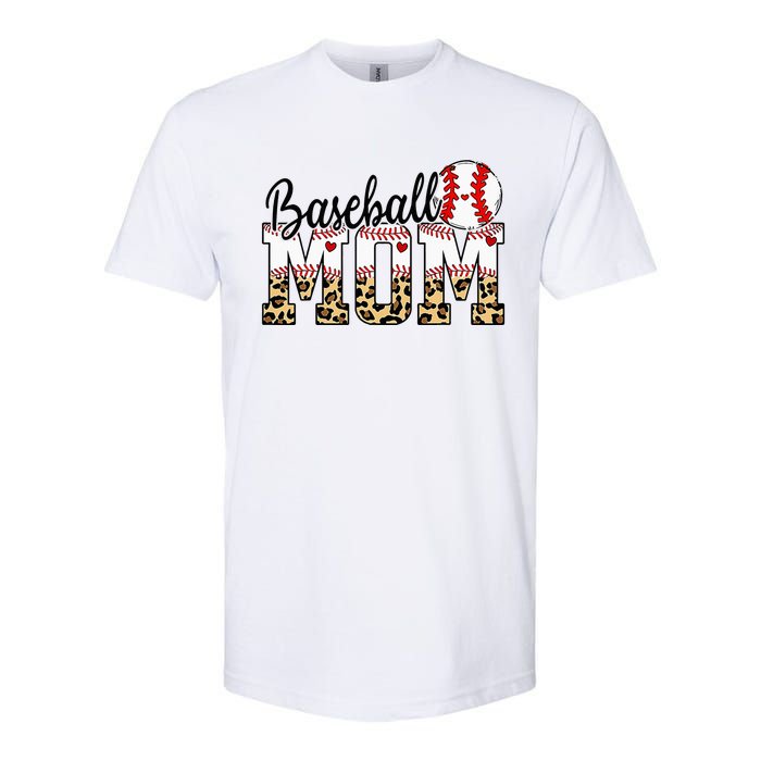 Softball Baseball Mom Leopard Tee Mother's Day Softstyle CVC T-Shirt