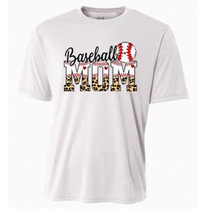 Softball Baseball Mom Leopard Tee Mother's Day Cooling Performance Crew T-Shirt