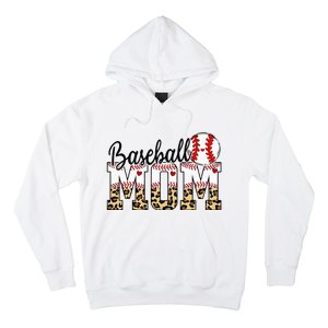 Softball Baseball Mom Leopard Tee Mother's Day Hoodie