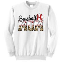 Softball Baseball Mom Leopard Tee Mother's Day Sweatshirt