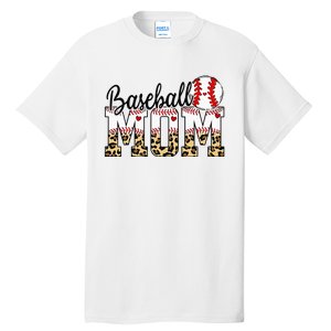 Softball Baseball Mom Leopard Tee Mother's Day Tall T-Shirt