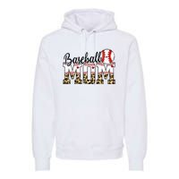 Softball Baseball Mom Leopard Tee Mother's Day Premium Hoodie