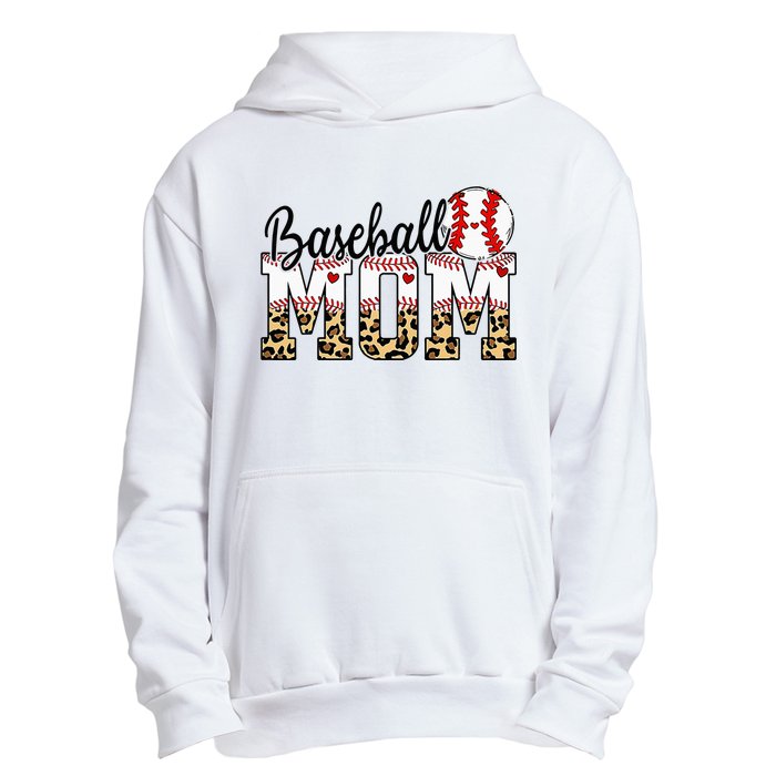 Softball Baseball Mom Leopard Tee Mother's Day Urban Pullover Hoodie