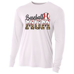 Softball Baseball Mom Leopard Tee Mother's Day Cooling Performance Long Sleeve Crew