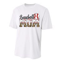 Softball Baseball Mom Leopard Tee Mother's Day Performance Sprint T-Shirt