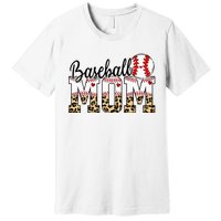 Softball Baseball Mom Leopard Tee Mother's Day Premium T-Shirt