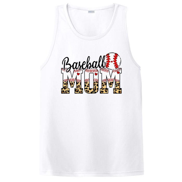 Softball Baseball Mom Leopard Tee Mother's Day PosiCharge Competitor Tank