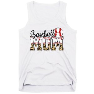 Softball Baseball Mom Leopard Tee Mother's Day Tank Top