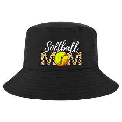 Softball Baseball Mom Leopard Cool Comfort Performance Bucket Hat