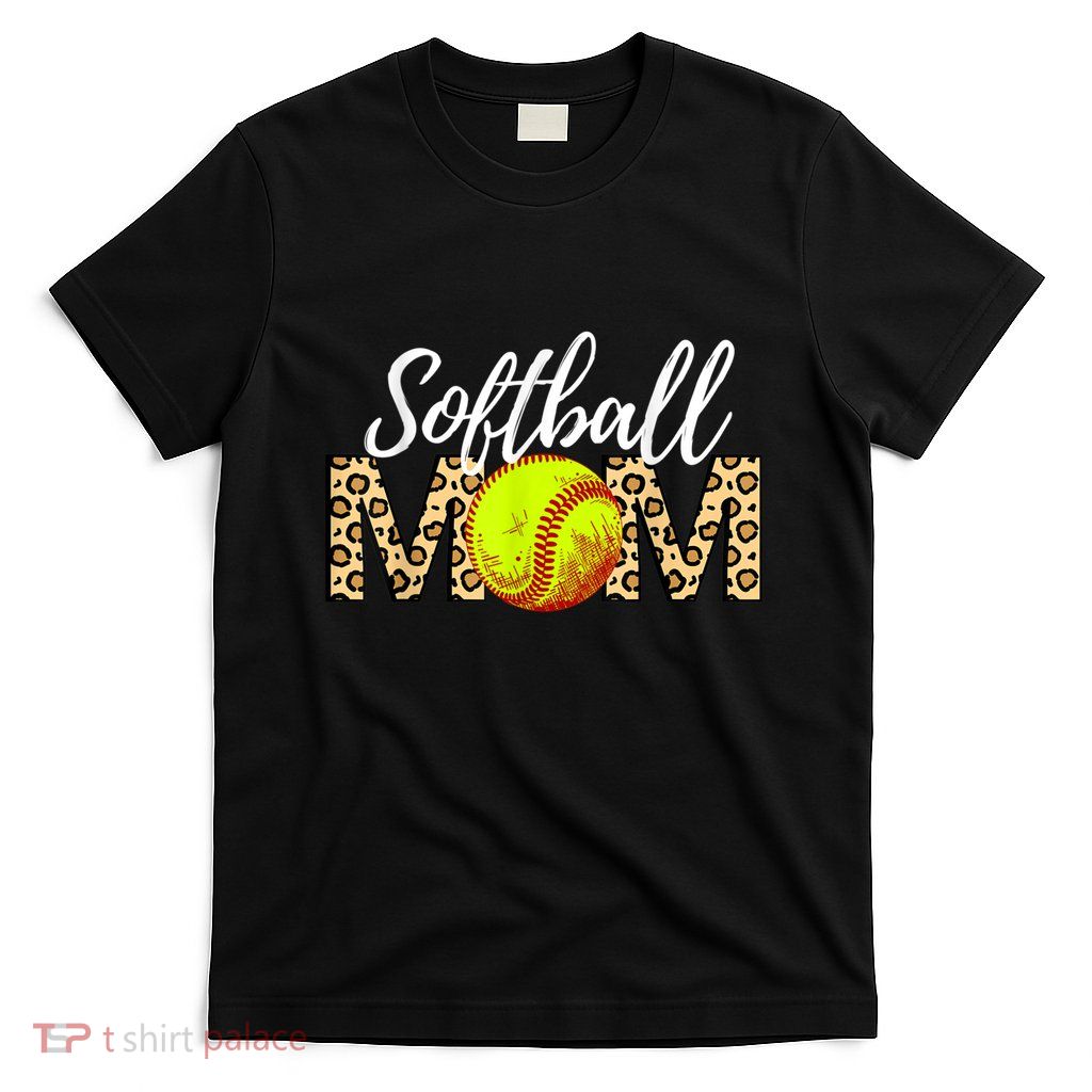 Softball Baseball Mom Leopard T-Shirt