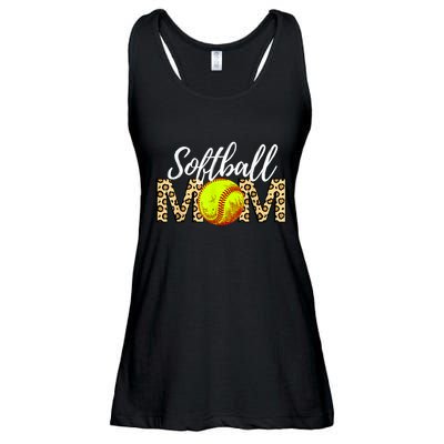 Softball Baseball Mom Leopard Ladies Essential Flowy Tank