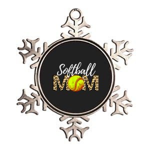 Softball Baseball Mom Leopard Metallic Star Ornament