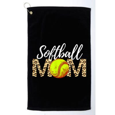 Softball Baseball Mom Leopard Golf Towel
