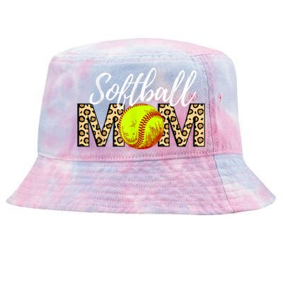 Softball Baseball Mom Leopard Tie-Dyed Bucket Hat