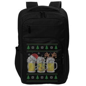 Santa Beer Mugs Ugly Christmas Sweater Festive Ale Lover Gift Impact Tech Backpack