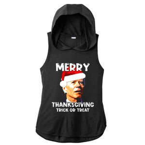 Santa Biden Merry Thanksgiving Trick Or Treat Christmas Meme Ladies PosiCharge Tri-Blend Wicking Draft Hoodie Tank