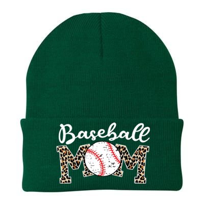 Softball Baseball Mom Leopard Tee Mother's Day Knit Cap Winter Beanie