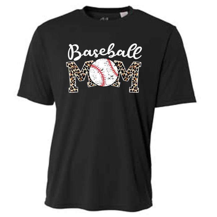 Softball Baseball Mom Leopard Tee Mother's Day Cooling Performance Crew T-Shirt