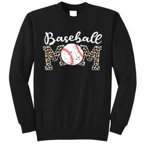 Softball Baseball Mom Leopard Tee Mother's Day Sweatshirt