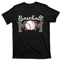 Softball Baseball Mom Leopard Tee Mother's Day T-Shirt