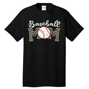 Softball Baseball Mom Leopard Tee Mother's Day Tall T-Shirt