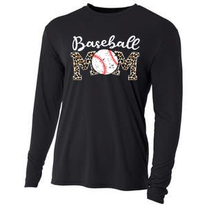 Softball Baseball Mom Leopard Tee Mother's Day Cooling Performance Long Sleeve Crew