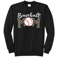 Softball Baseball Mom Leopard Tee Mother's Day Tall Sweatshirt