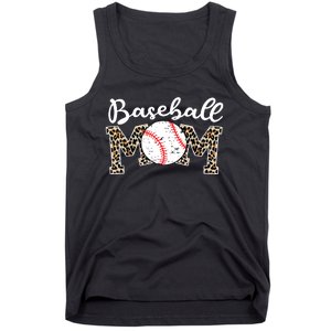 Softball Baseball Mom Leopard Tee Mother's Day Tank Top