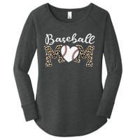 Softball Baseball Mom Leopard Tee Mother's Day Mama Women's Perfect Tri Tunic Long Sleeve Shirt