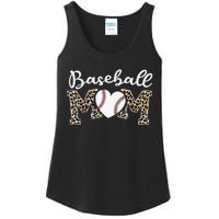 Softball Baseball Mom Leopard Tee Mother's Day Mama Ladies Essential Tank