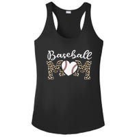 Softball Baseball Mom Leopard Tee Mother's Day Mama Ladies PosiCharge Competitor Racerback Tank