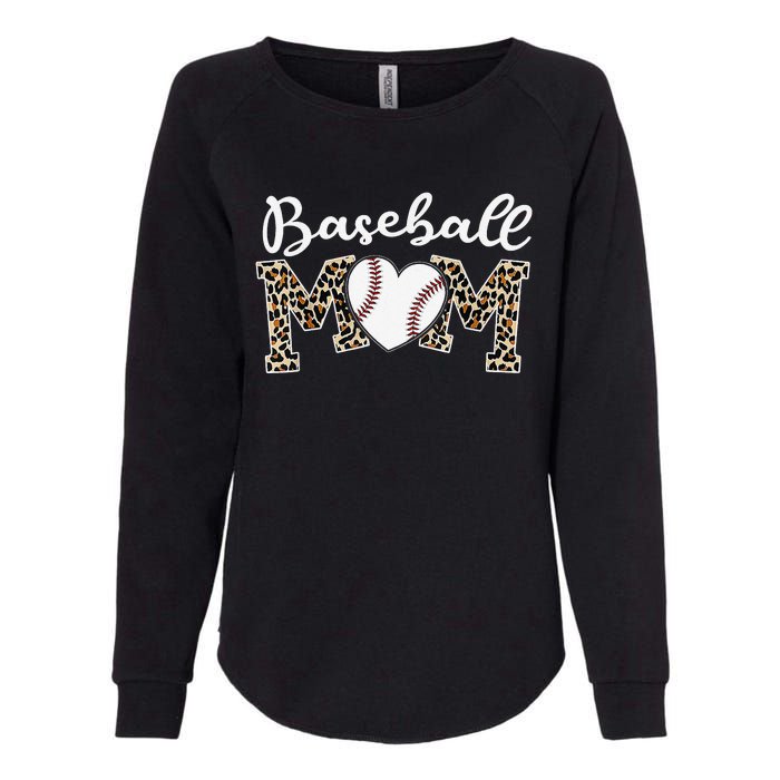 Softball Baseball Mom Leopard Tee Mother's Day Mama Womens California Wash Sweatshirt