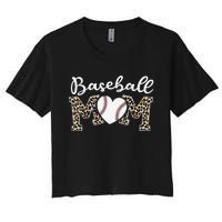 Softball Baseball Mom Leopard Tee Mother's Day Mama Women's Crop Top Tee