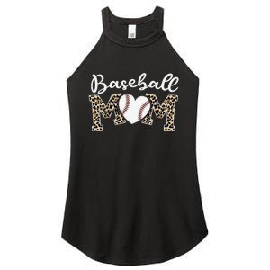 Softball Baseball Mom Leopard Tee Mother's Day Mama Women's Perfect Tri Rocker Tank