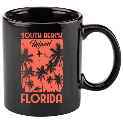 South Beach Miami 11oz C Handle Ceramic Mug