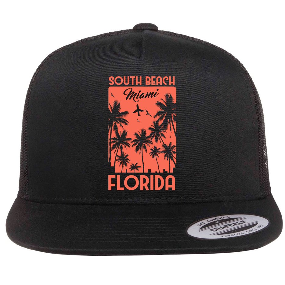 South Beach Miami Flat Bill Trucker Hat
