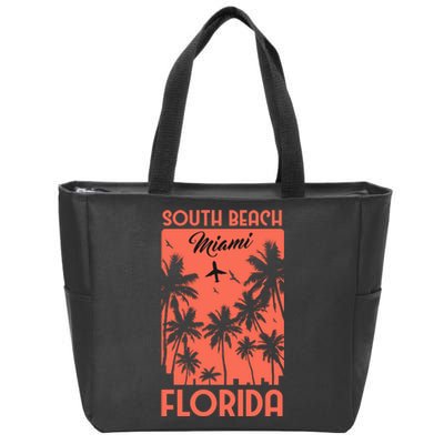 South Beach Miami Zip Tote Bag