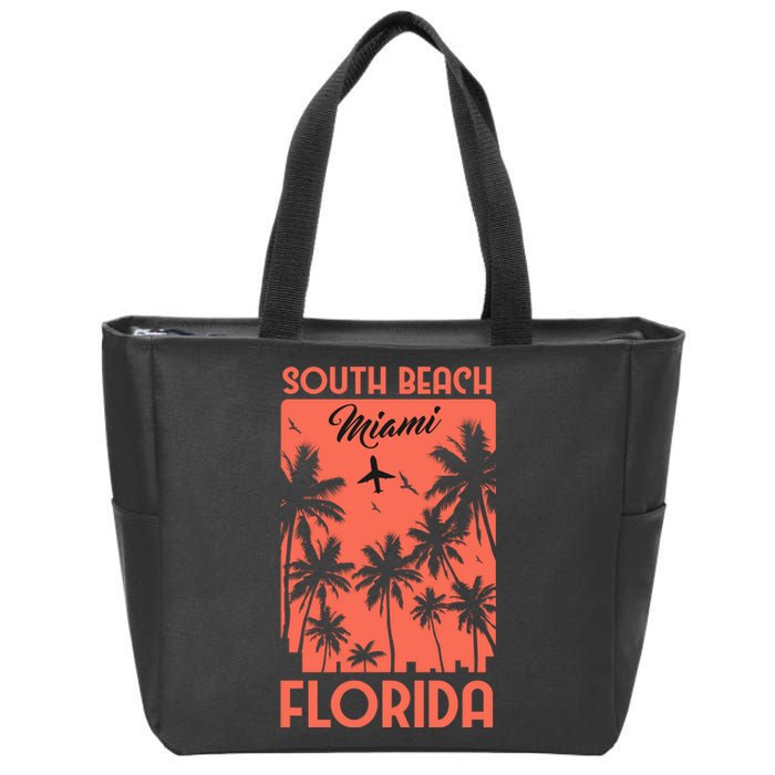 South Beach Miami Zip Tote Bag