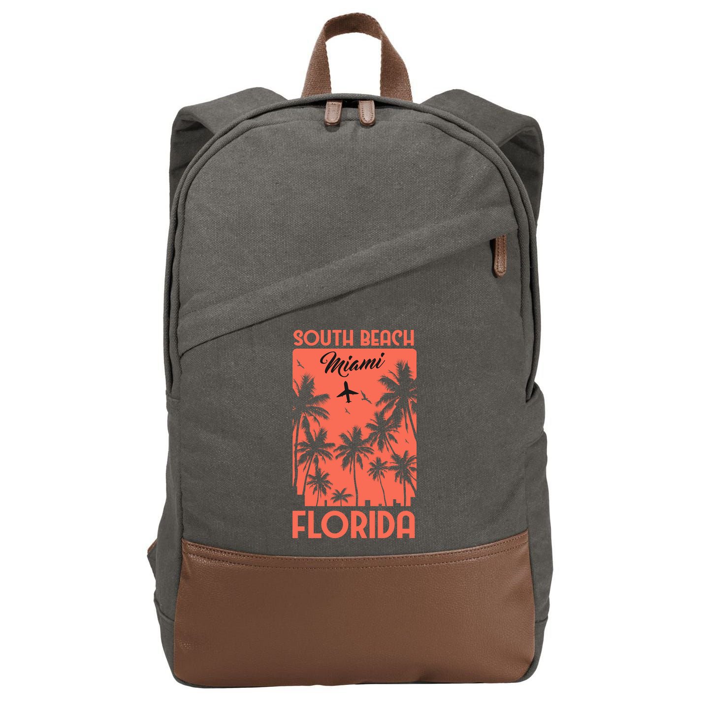 South Beach Miami Cotton Canvas Backpack
