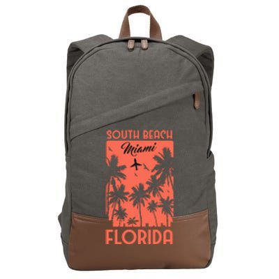 South Beach Miami Cotton Canvas Backpack