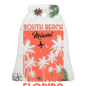 South Beach Miami Ceramic Bell Ornament