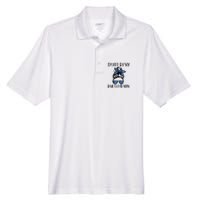 Spoiled By My Blue Collar Man Messy Bun Men's Origin Performance Pique Polo