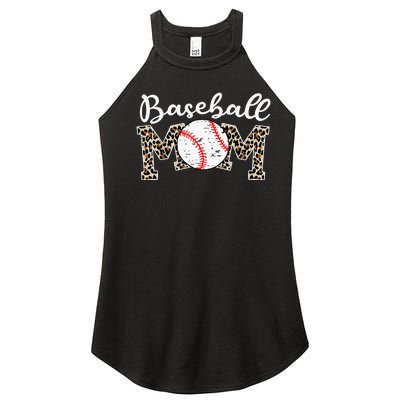 Softball Baseball Mom Leopard Mothers Day Women’s Perfect Tri Rocker Tank