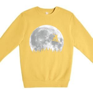 Snow Boarding Moon Cool Sport Hobby Premium Crewneck Sweatshirt