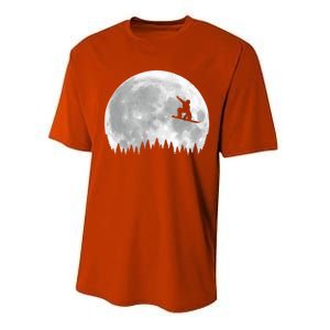 Snow Boarding Moon Cool Sport Hobby Performance Sprint T-Shirt