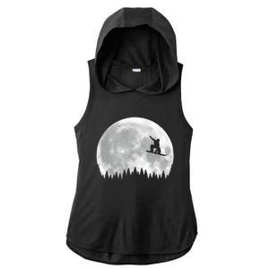 Snow Boarding Moon Cool Sport Hobby Ladies PosiCharge Tri-Blend Wicking Draft Hoodie Tank