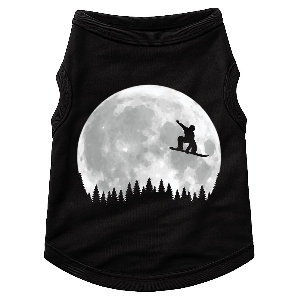 Snow Boarding Moon Cool Sport Hobby Doggie Tank